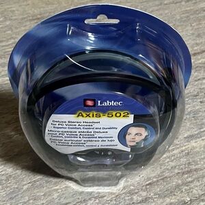 Labtec Axis-502 Deluxe Stereo Headset - Black over ear with boom microphone